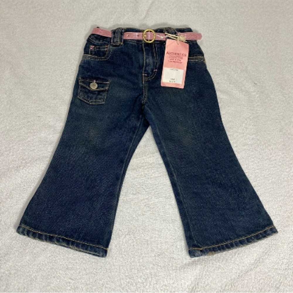 Levi Premium Denim Flare Jeans Embroidered with Belt Size 18 Month New
